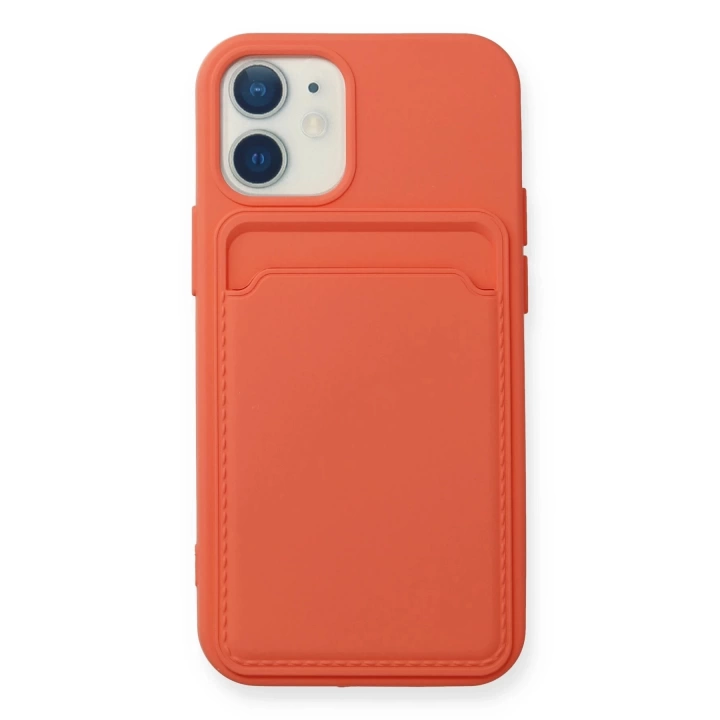 BFS iPhone 12 Kılıf Kelvin Kartvizitli Silikon - Turuncu