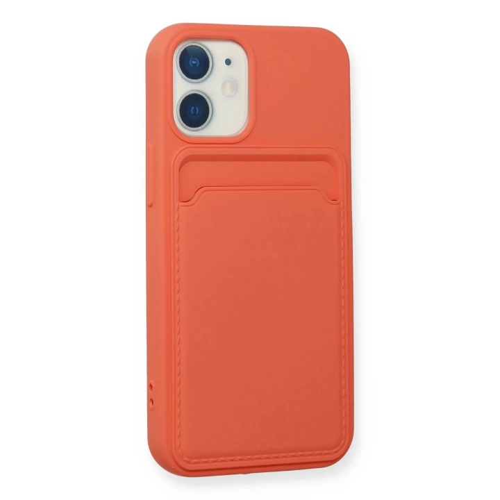 BFS iPhone 12 Kılıf Kelvin Kartvizitli Silikon - Turuncu