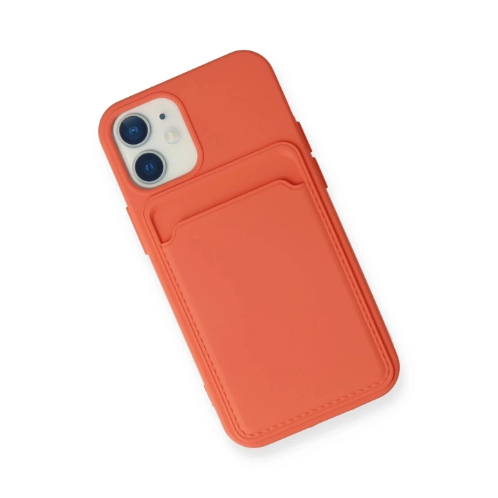 BFS iPhone 12 Kılıf Kelvin Kartvizitli Silikon - Turuncu