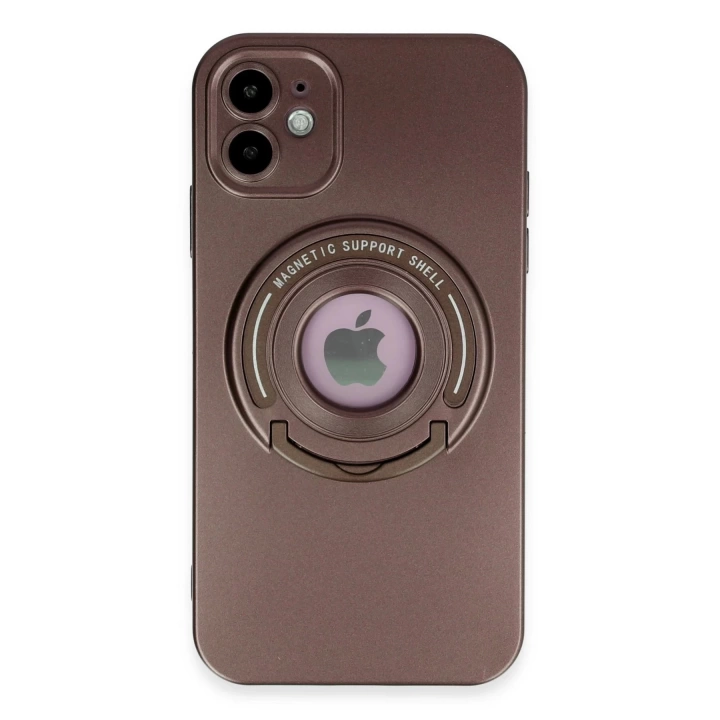 BFS  iPhone 12 Kılıf Lukka Magneticsafe Kapak - Kahverengi