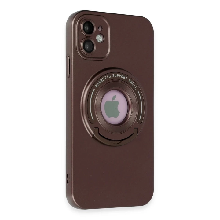 BFS  iPhone 12 Kılıf Lukka Magneticsafe Kapak - Kahverengi