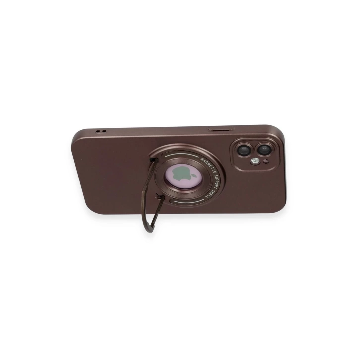 BFS  iPhone 12 Kılıf Lukka Magneticsafe Kapak - Kahverengi