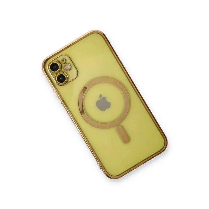 BFS  iPhone 12 Kılıf Magneticsafe Lazer Silikon - Gold