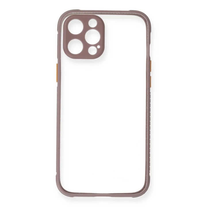 BFS  iPhone 12 Kılıf Miami Şeffaf Silikon - Açık Mor