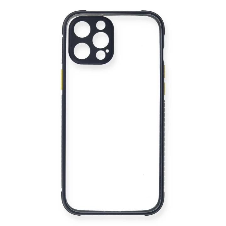 BFS  iPhone 12 Kılıf Miami Şeffaf Silikon - Lacivert