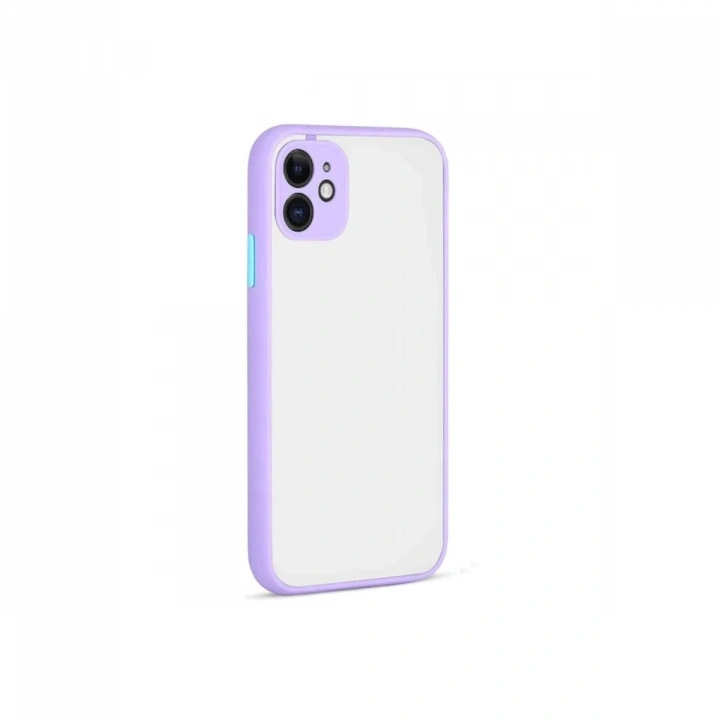 BFS  iPhone 12 Kılıf Montreal Silikon Kapak - Mor