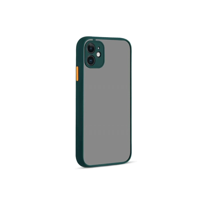 BFS  iPhone 12 Kılıf Montreal Silikon Kapak - Yeşil