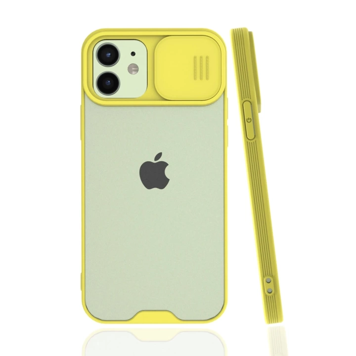 BFS  iPhone 12 Kılıf Platin Kamera Koruma Silikon - Sarı