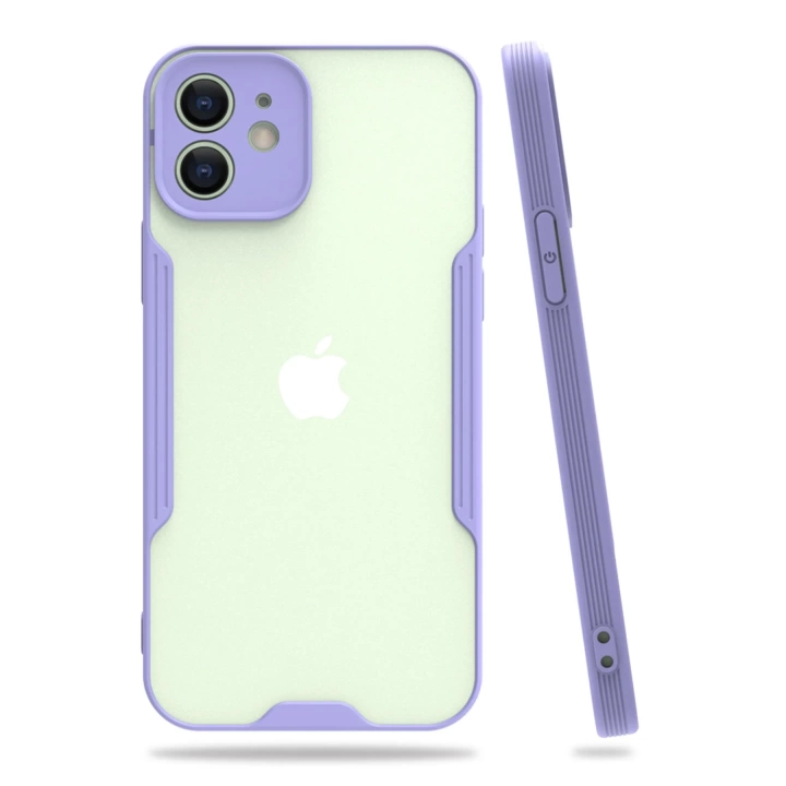 BFS  iPhone 12 Kılıf Platin Silikon - Lila