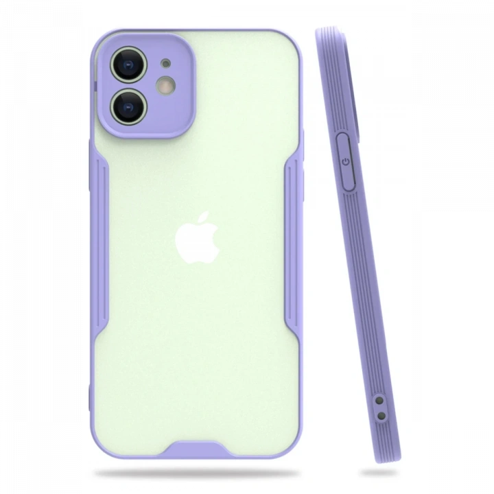 BFS  iPhone 12 Kılıf Platin Silikon - Lila