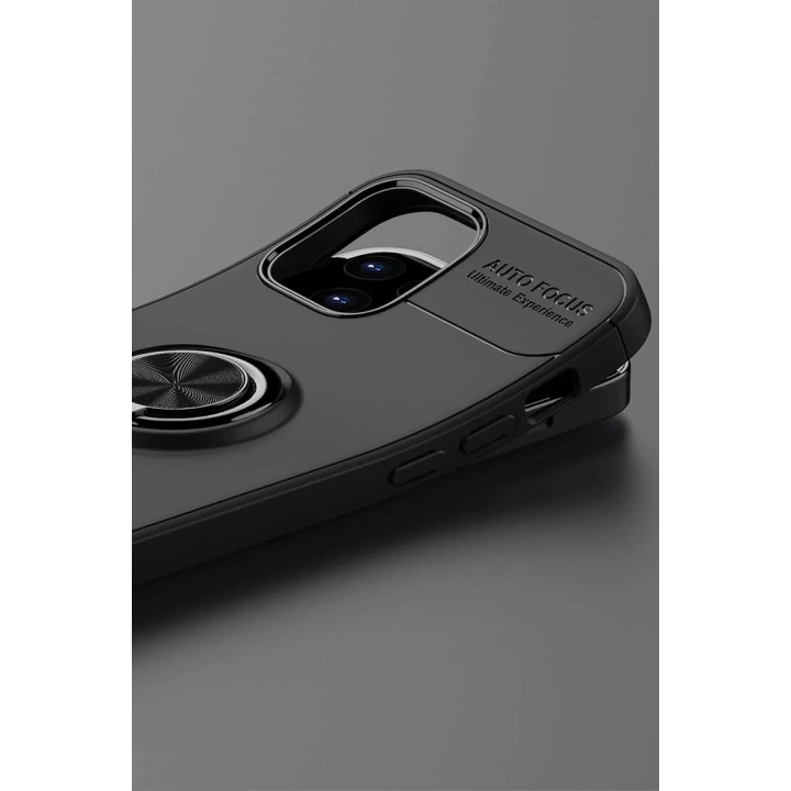 BFS  iPhone 12 Kılıf Range Yüzüklü Silikon - Kırmızı