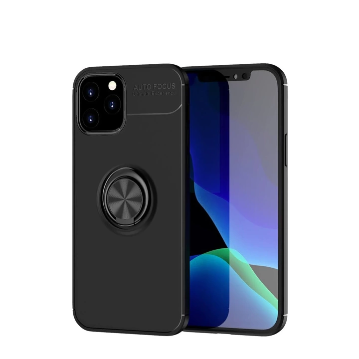 BFS  iPhone 12 Kılıf Range Yüzüklü Silikon - Siyah