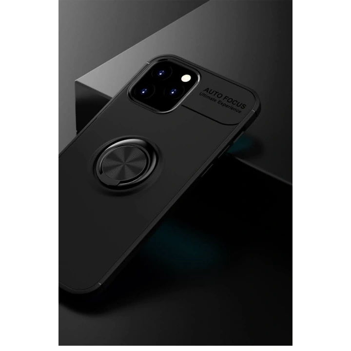 BFS  iPhone 12 Kılıf Range Yüzüklü Silikon - Siyah