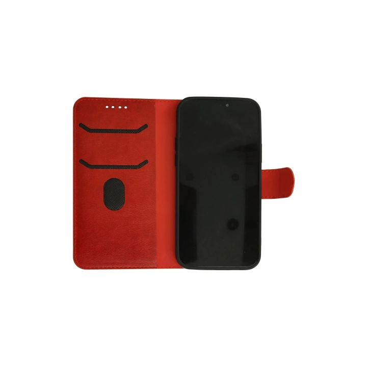 BFS  iPhone 12 Kılıf Trend S Plus Kapaklı Kılıf - Kırmızı