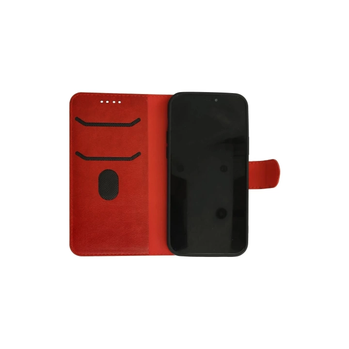 BFS  iPhone 12 Kılıf Trend S Plus Kapaklı Kılıf - Kırmızı
