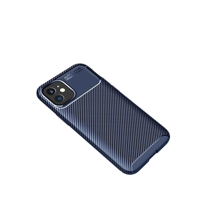 BFS  iPhone 12 Mini Kılıf Auto Focus Karbon Kapak - Lacivert