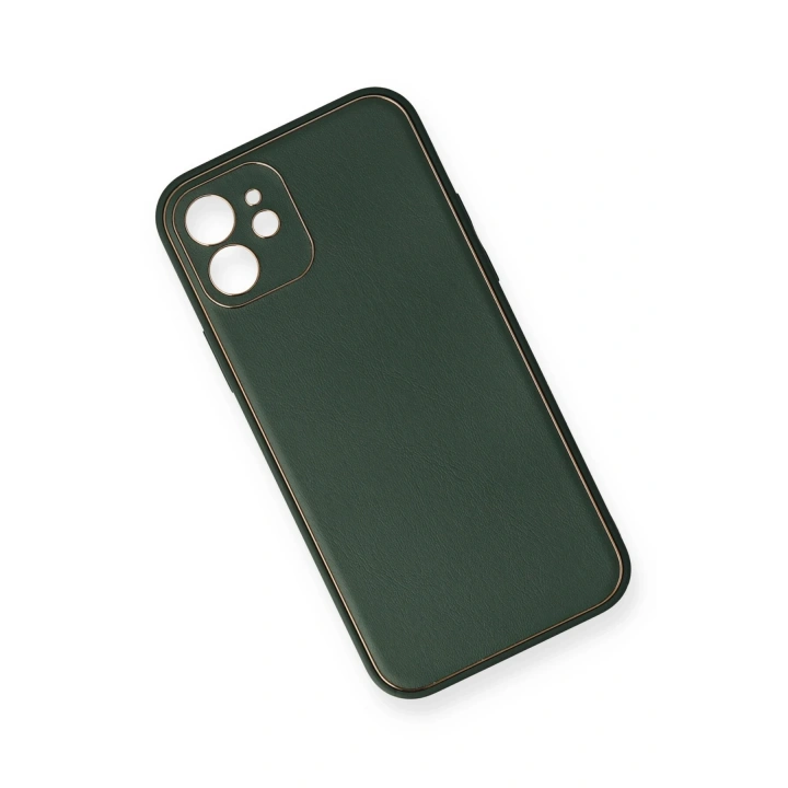 BFS  iPhone 12 Mini Kılıf Coco Deri Silikon Kapak - Yeşil