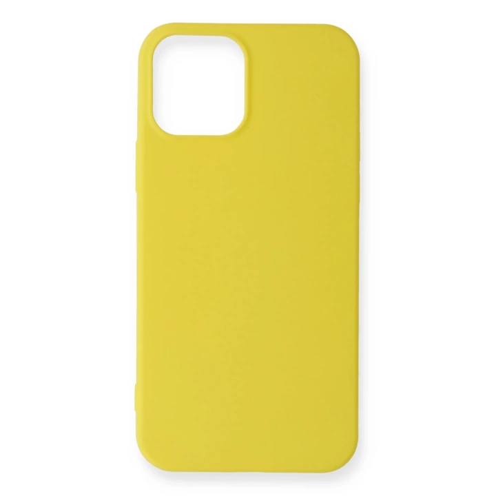BFS  iPhone 12 Mini Kılıf First Silikon - Sarı