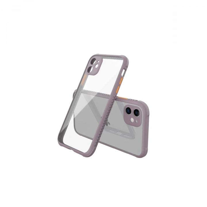 BFS  iPhone 12 Mini Kılıf Miami Şeffaf Silikon - Açık Mor