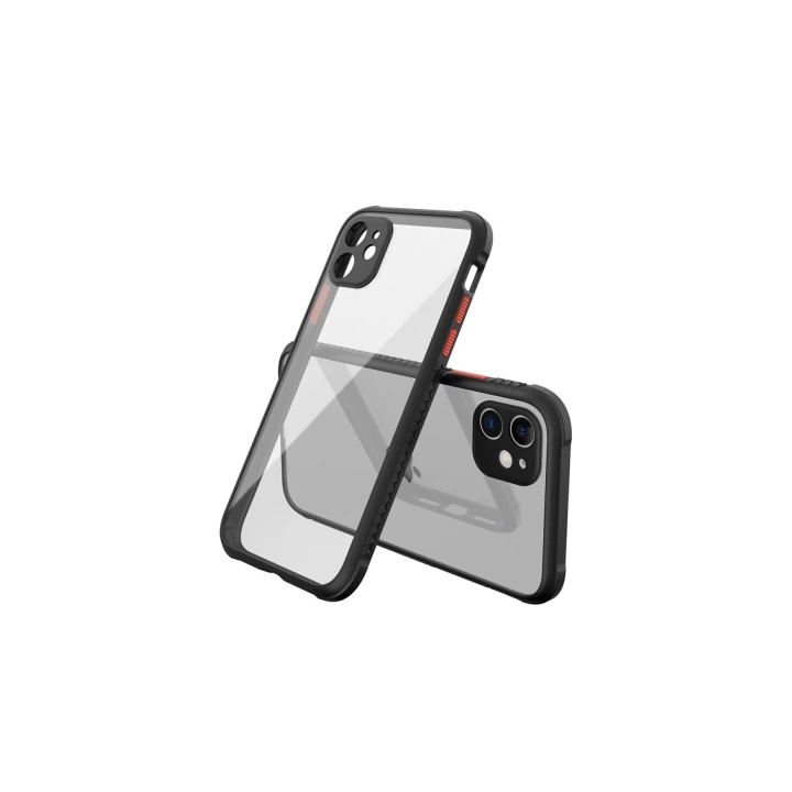 BFS  iPhone 12 Mini Kılıf Miami Şeffaf Silikon - Siyah