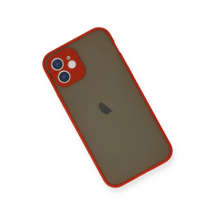 BFS  iPhone 12 Mini Kılıf Montreal Silikon Kapak - Kırmızı