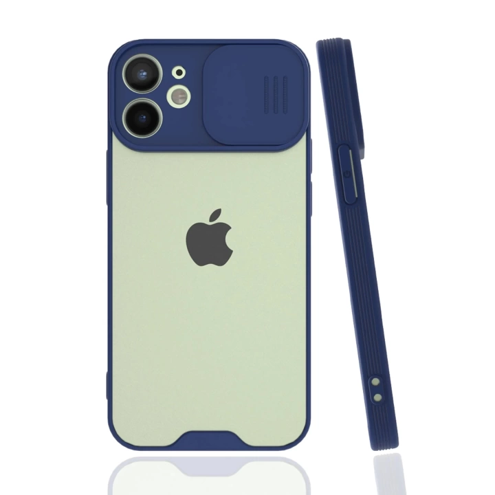 BFS  iPhone 12 Mini Kılıf Platin Kamera Koruma Silikon - Lacivert