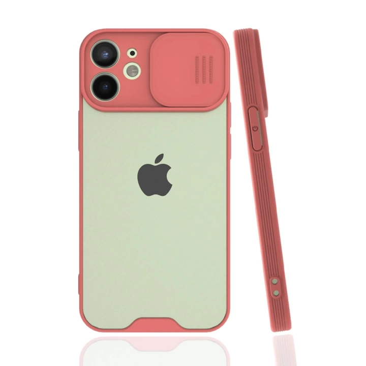 BFS  iPhone 12 Mini Kılıf Platin Kamera Koruma Silikon - Pembe
