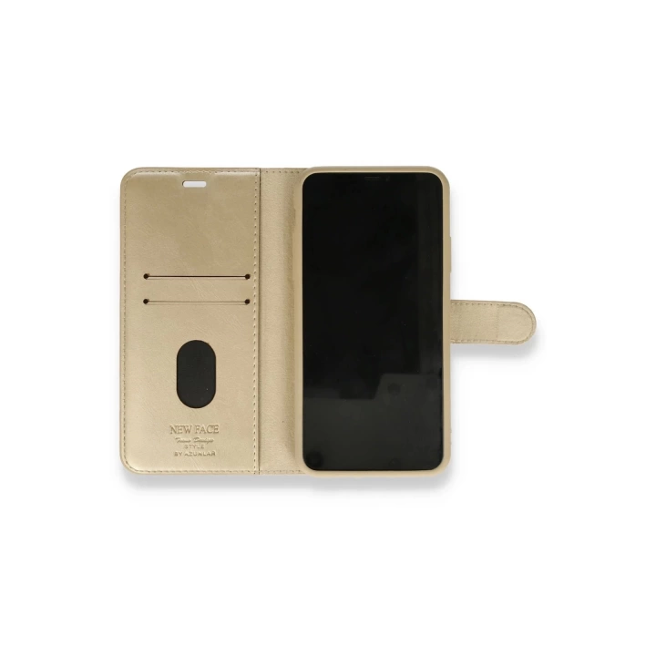 BFS  iPhone 12 Mini Kılıf Trend S Plus Kapaklı Kılıf - Gold