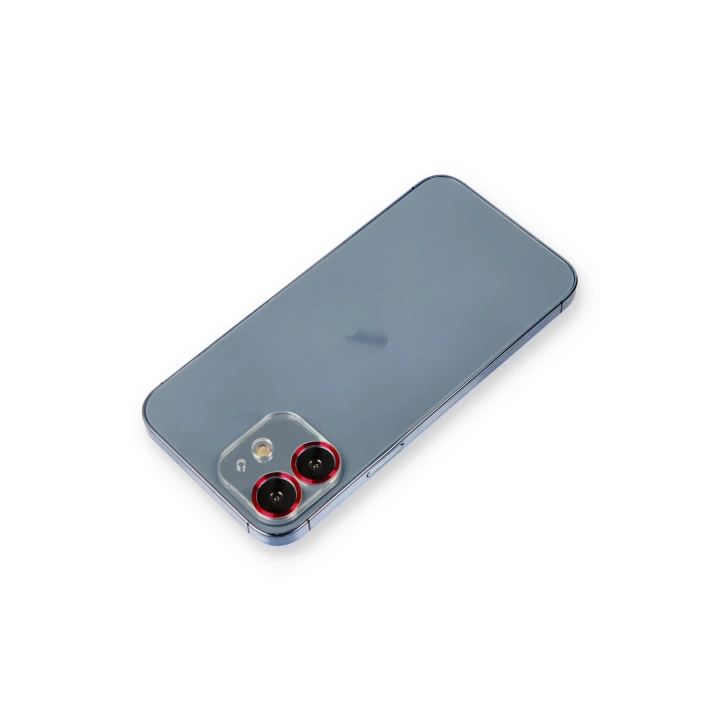 BFS  iPhone 12 Mini Metal Kamera Lens Koruma Cam - Kırmızı