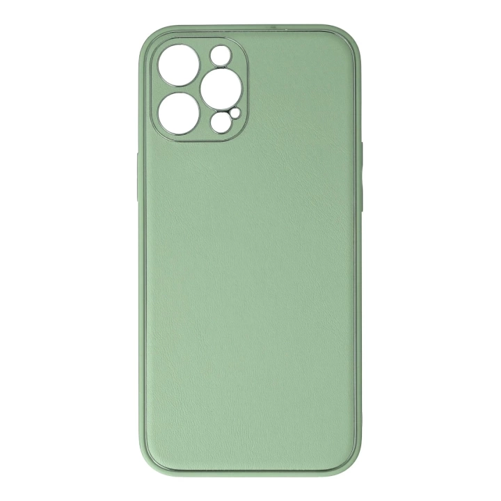 BFS  iPhone 12 Pro Kılıf Coco Deri Silikon Kapak - Açık Yeşil