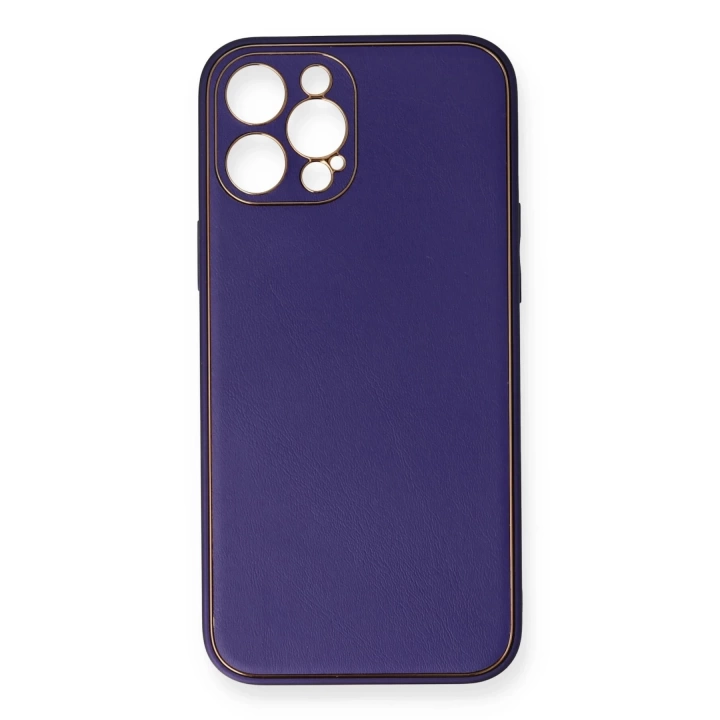 BFS  iPhone 12 Pro Kılıf Coco Deri Silikon Kapak - Mor