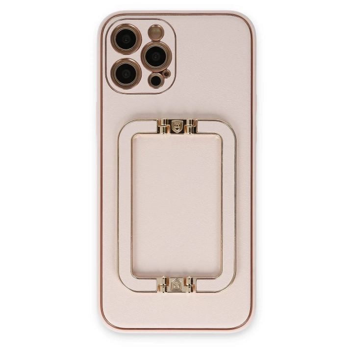 BFS  iPhone 12 Pro Kılıf Coco Elit Kapak - Pudra