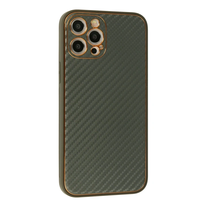 BFS  iPhone 12 Pro Kılıf Coco Karbon Silikon - Füme