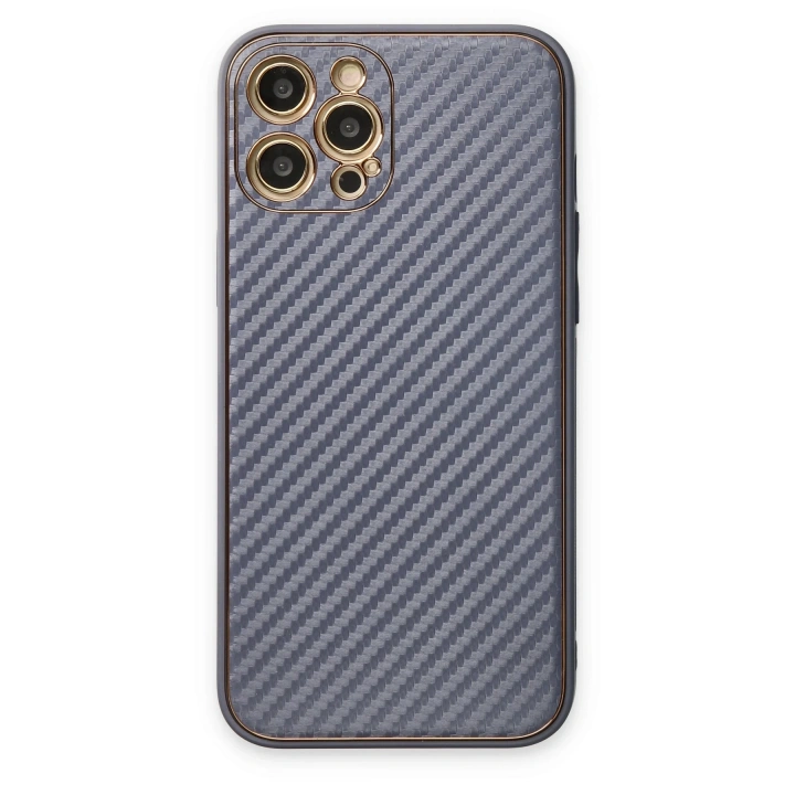 BFS  iPhone 12 Pro Kılıf Coco Karbon Silikon - Gri