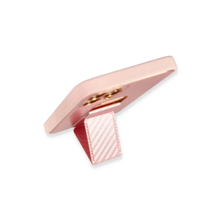 BFS  iPhone 12 Pro Kılıf Coco Karbon Standlı Kapak - Pembe