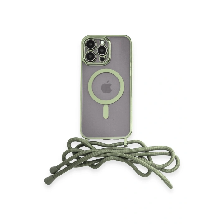 BFS  iPhone 12 Pro Kılıf Divo Lazer Askılı Magsafe Kapak - Koyu Yeşil