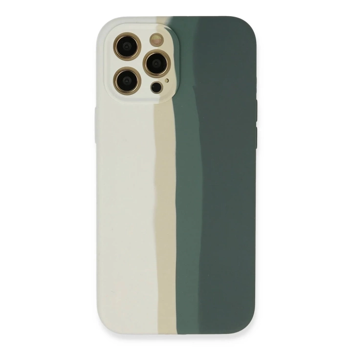 BFS  iPhone 12 Pro Kılıf Ebruli Lansman Silikon - Beyaz-Gri