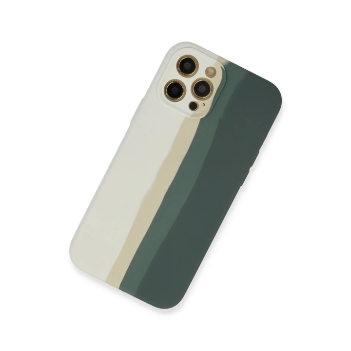 BFS  iPhone 12 Pro Kılıf Ebruli Lansman Silikon - Beyaz-Gri