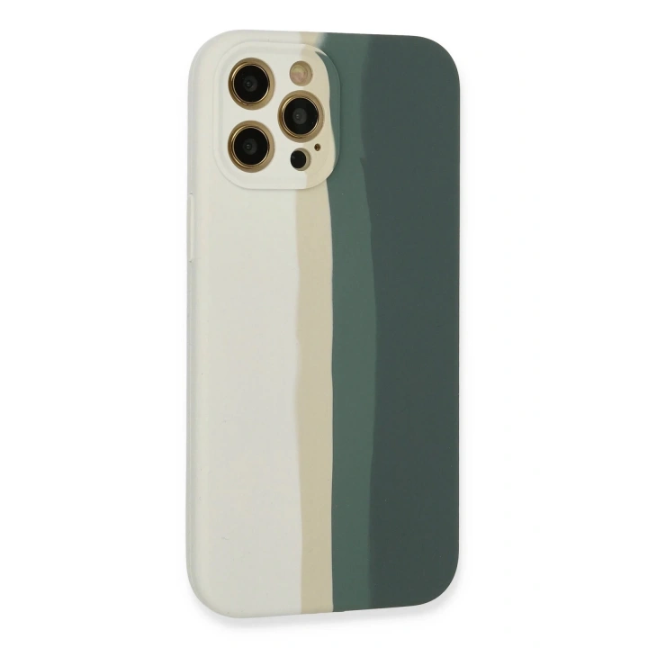 BFS iPhone 12 Pro Kılıf Ebruli Lansman Silikon - Beyaz-Gri