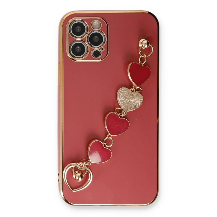 BFS  iPhone 12 Pro Kılıf Esila Silikon - Kırmızı
