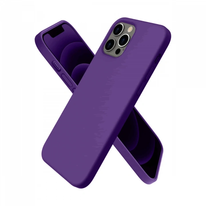 BFS  iPhone 12 Pro Kılıf First Silikon - Mürdüm