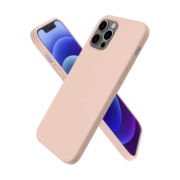 BFS  iPhone 12 Pro Kılıf First Silikon - Pudra