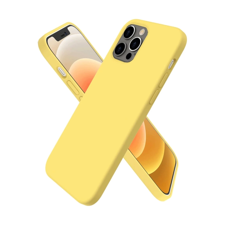 BFS  iPhone 12 Pro Kılıf First Silikon - Sarı
