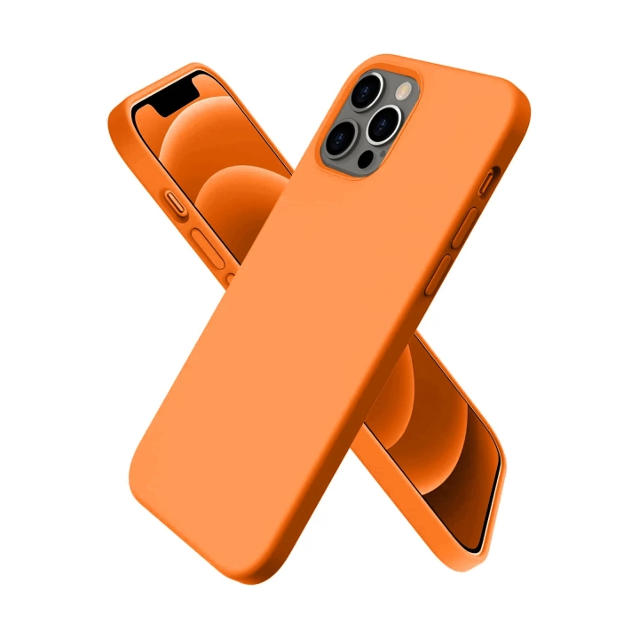 BFS  iPhone 12 Pro Kılıf First Silikon - Turuncu