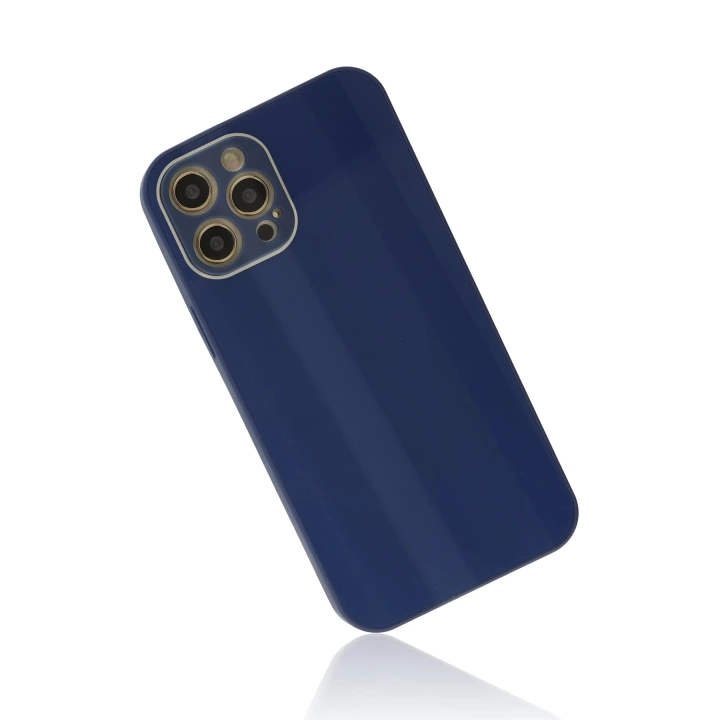 BFS  iPhone 12 Pro Kılıf Glass Kapak - Lacivert