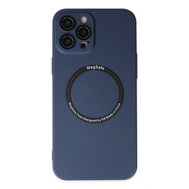 BFS  iPhone 12 Pro Kılıf Jack Magneticsafe Lens Silikon - Lacivert