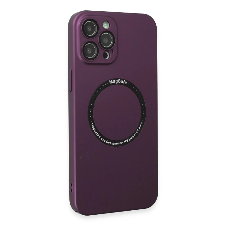 BFS  iPhone 12 Pro Kılıf Jack Magneticsafe Lens Silikon - Mürdüm