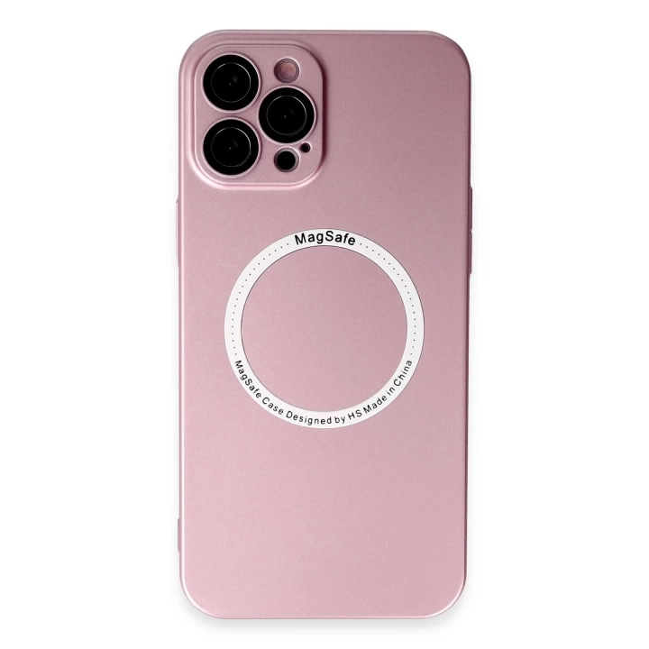 BFS  iPhone 12 Pro Kılıf Jack Magneticsafe Lens Silikon - Rose Gold
