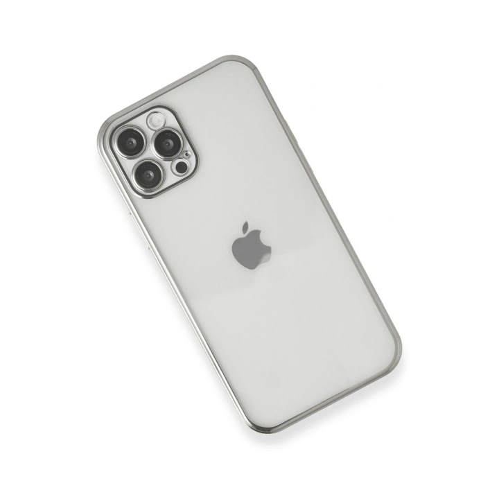 BFS  iPhone 12 Pro Kılıf  Lensli Silikon - Gümüş