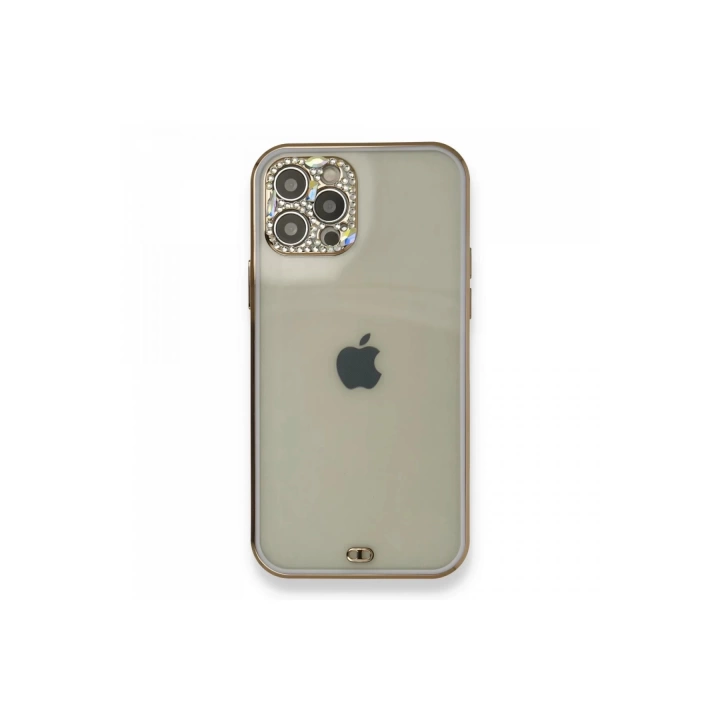 BFS  iPhone 12 Pro Kılıf Liva Taşlı Silikon - Mor